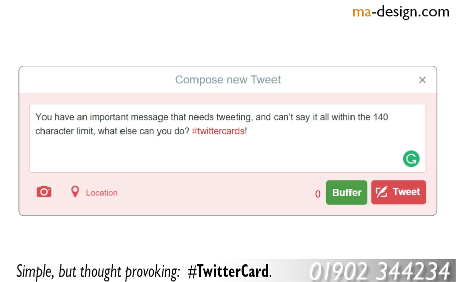 Our most recent twitter Card